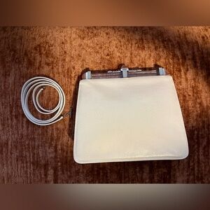 Judith Lieberman Elegant White Clutch with Strap, no mirror